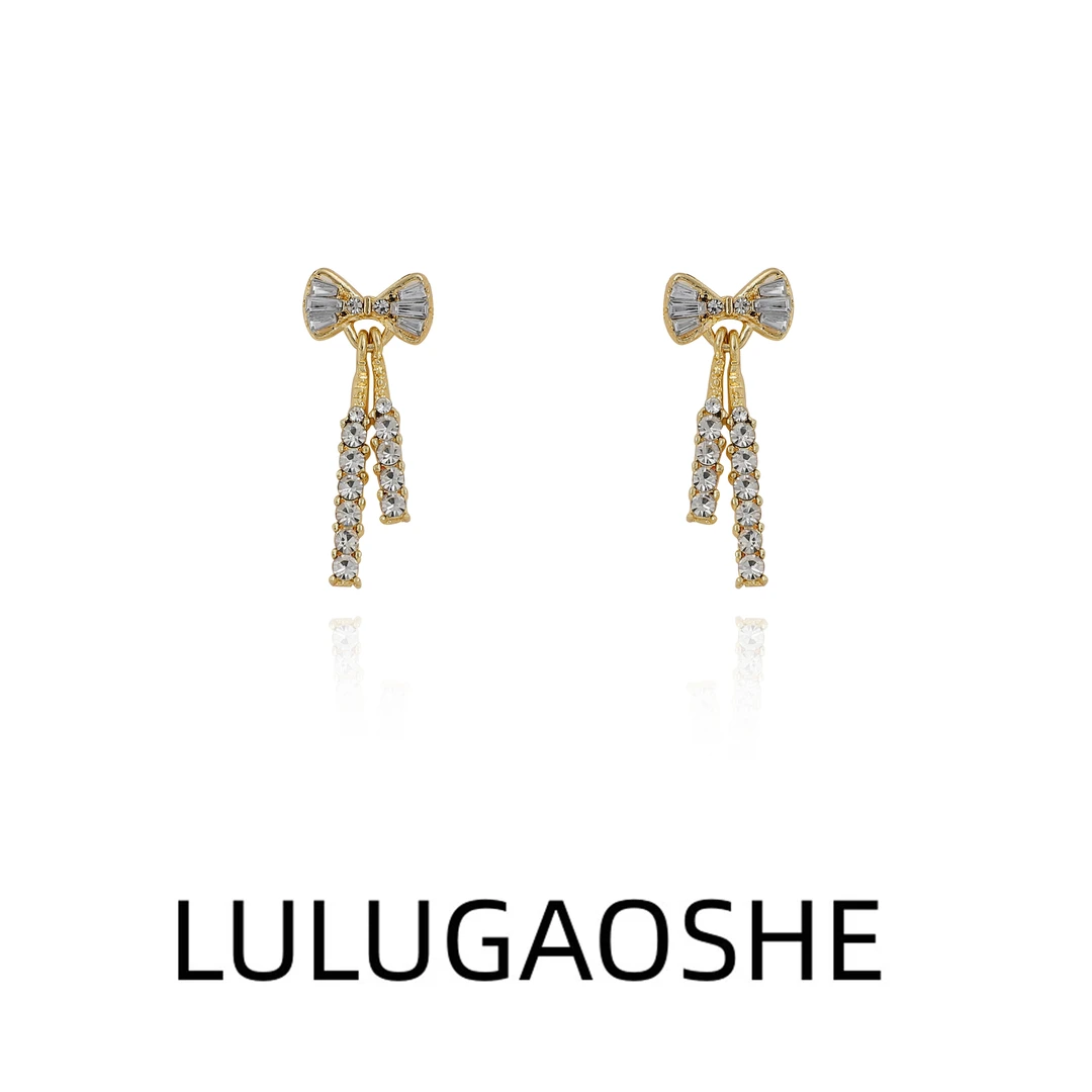 合金耳饰 c-1286蝴蝶结耳环时尚气质耳饰小众新款潮设计感耳坠女