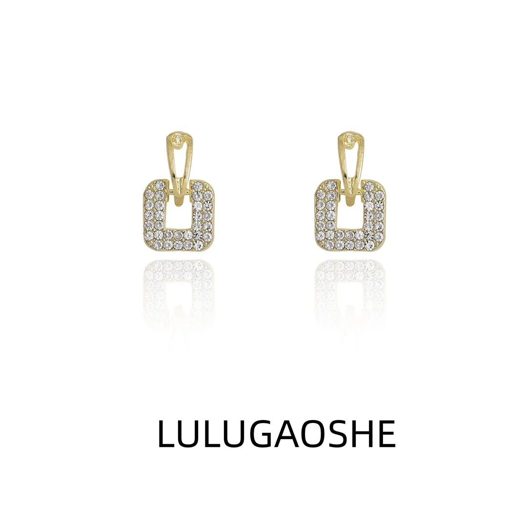 合金仿珍珠耳饰 105号C-333网红新款潮女时尚方形小众耳环