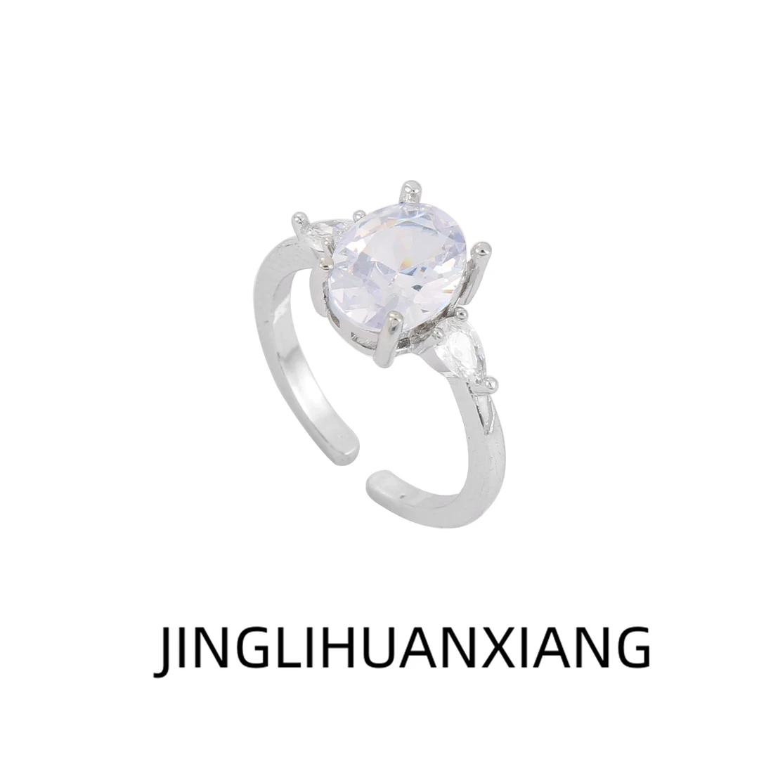 合金戒指 c-2101冷淡风戒指轻奢小众设计可调节时尚百搭开口指环