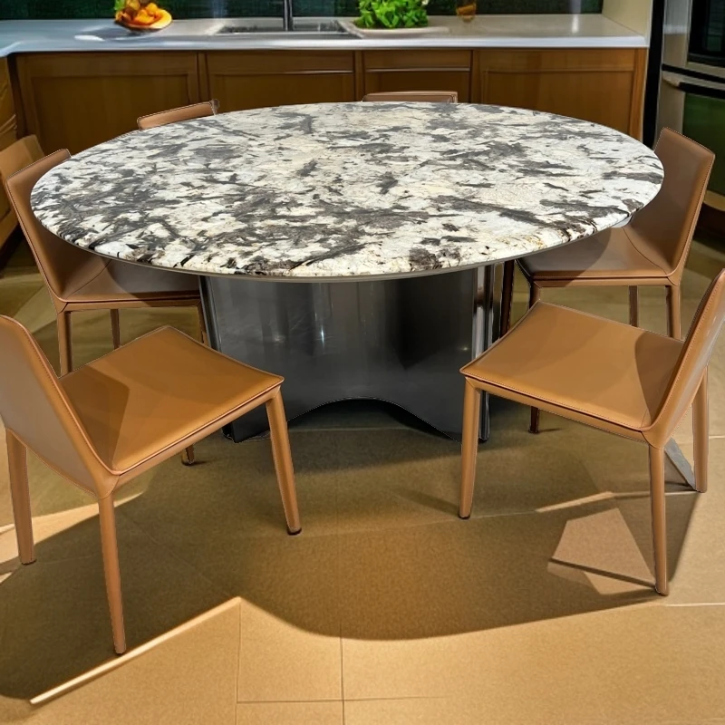 马鞍皮意式极简轻奢靠背家用餐椅简约餐厅