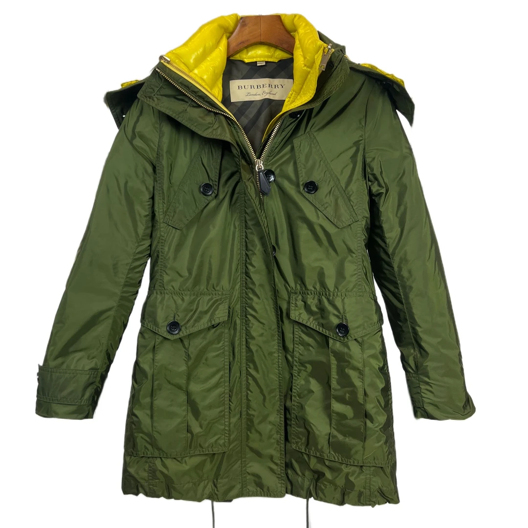 95新 BURBERRY/博柏利 240725/38码/中长款双件可拆卸羽绒服