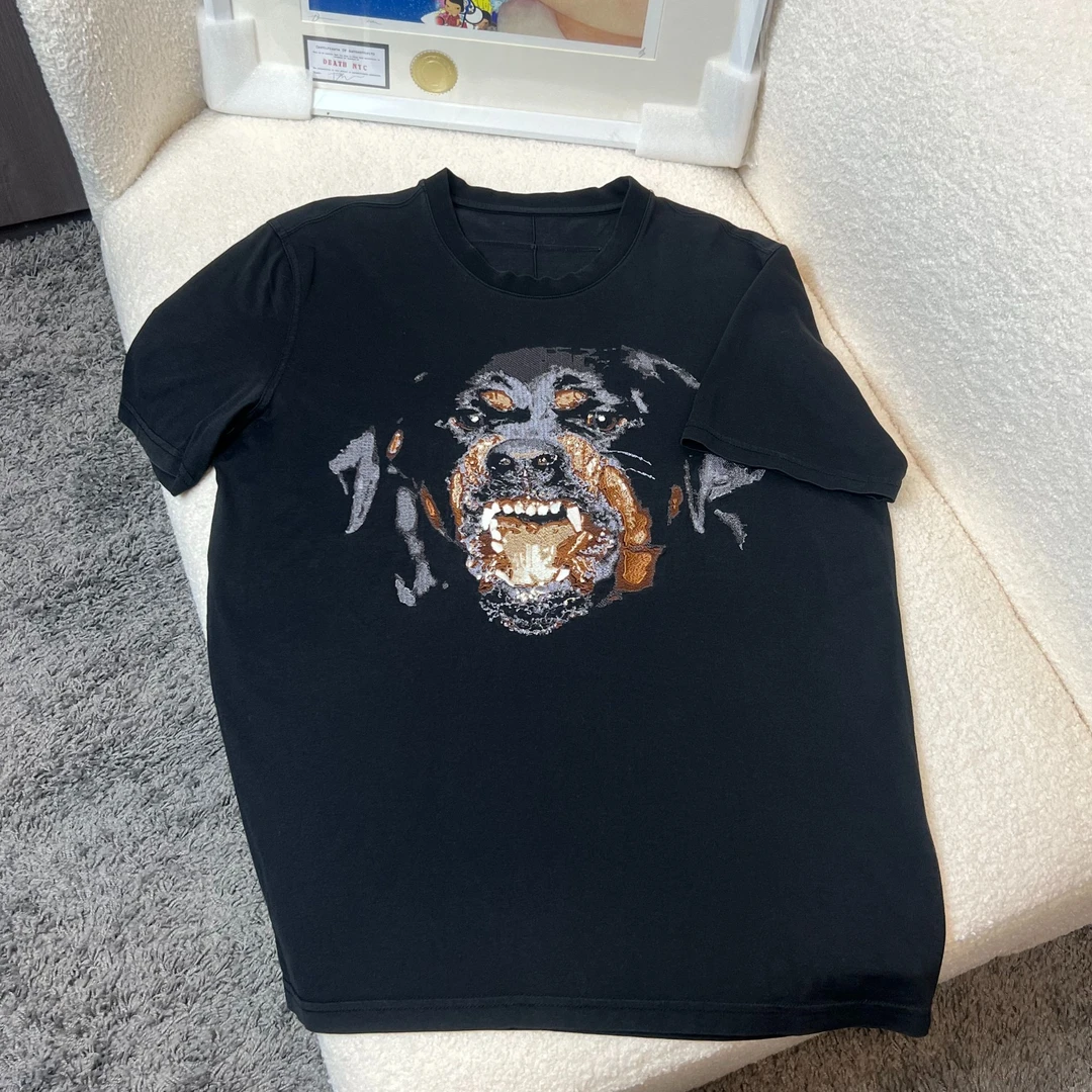 纪梵希/10723/XL/圆领刺绣罗威纳犬短袖/95新/工价4726