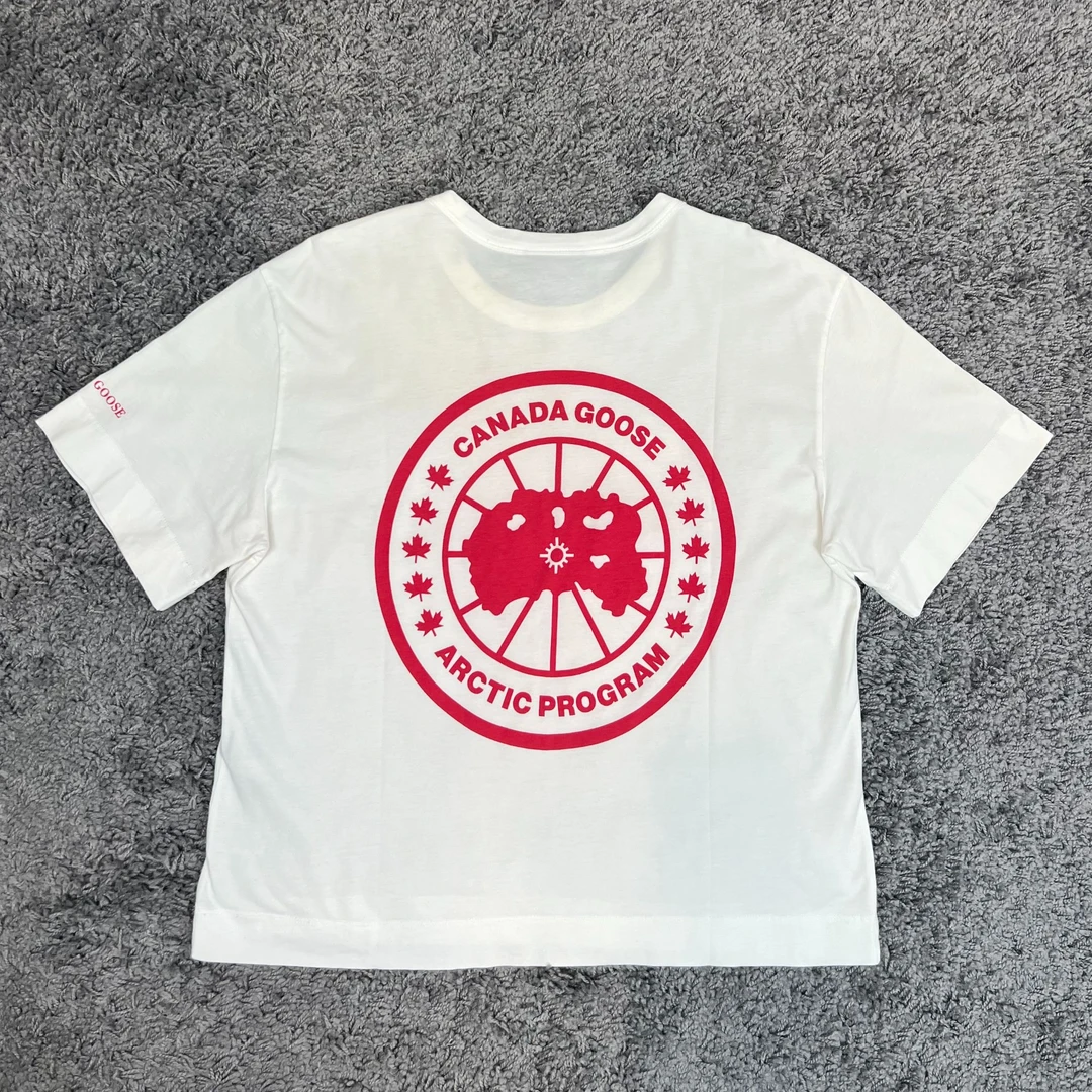 加拿大鹅/2407118/M码/logo印花圆领短袖/95新/工价3542