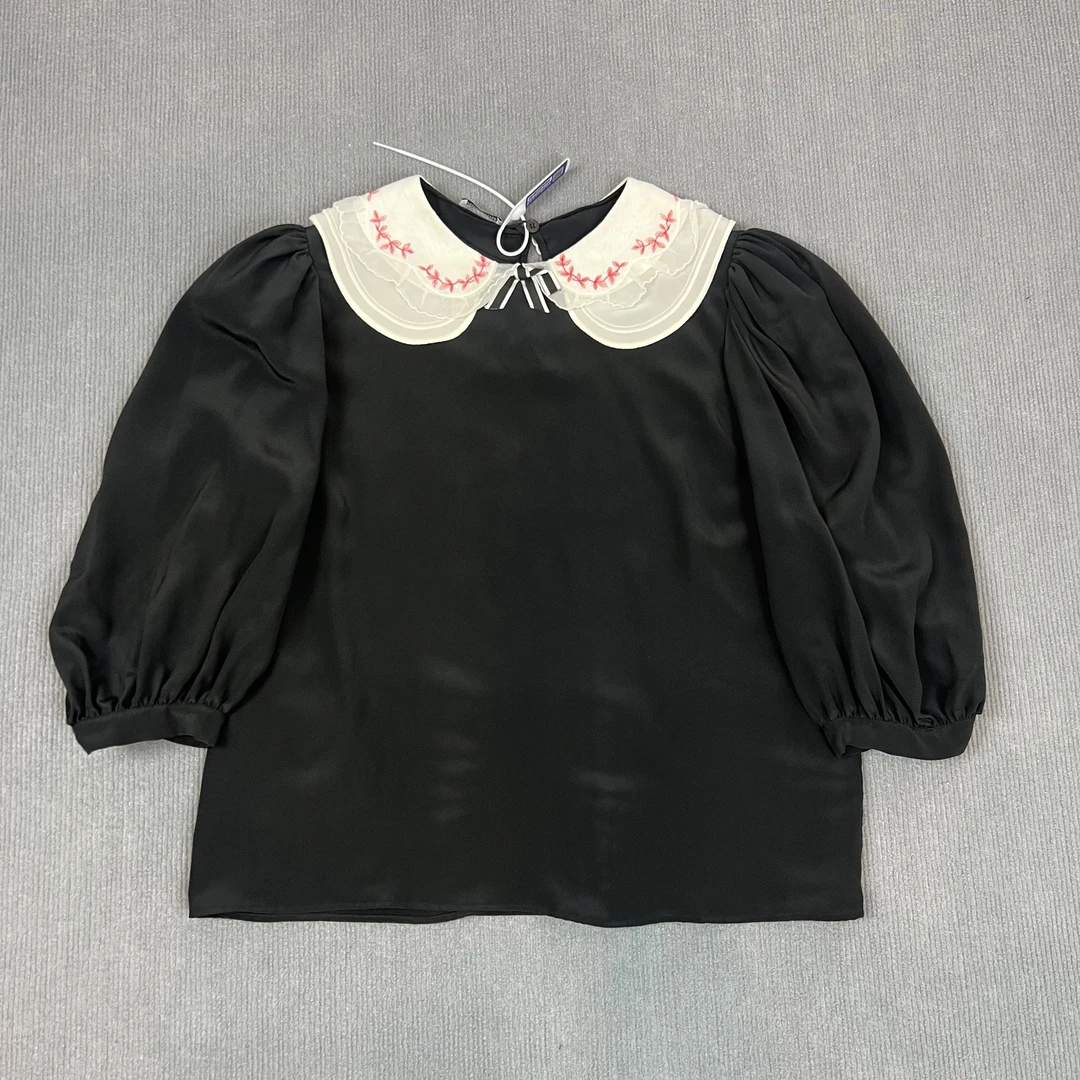 谬谬/241025/38码/刺绣娃娃领防晒衬衫/全新未使用/工价8371