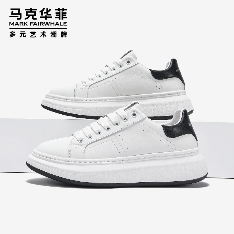 马克华菲春秋2025鞋子男士百搭休闲男鞋板鞋时尚低帮潮鞋情侣白色