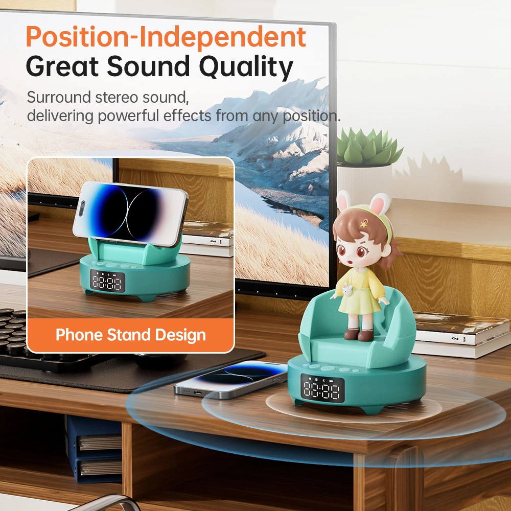 创新音响蓝牙音响高品质潮流音响礼品助眠好声音创意生日闹钟音响