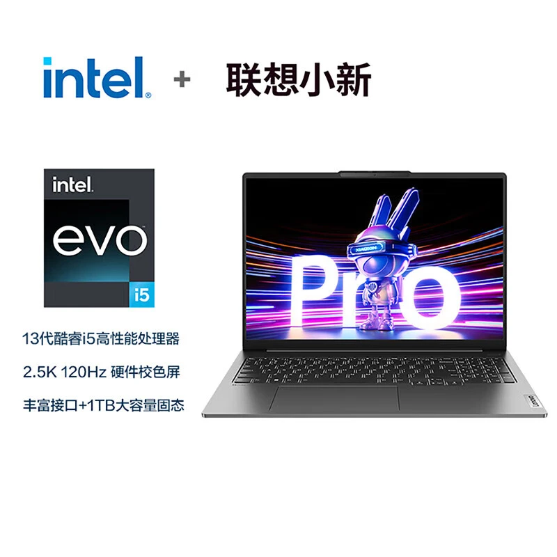 联想小新Pro16 金属轻薄笔记本电脑大屏办公设计游戏本i5-13500H