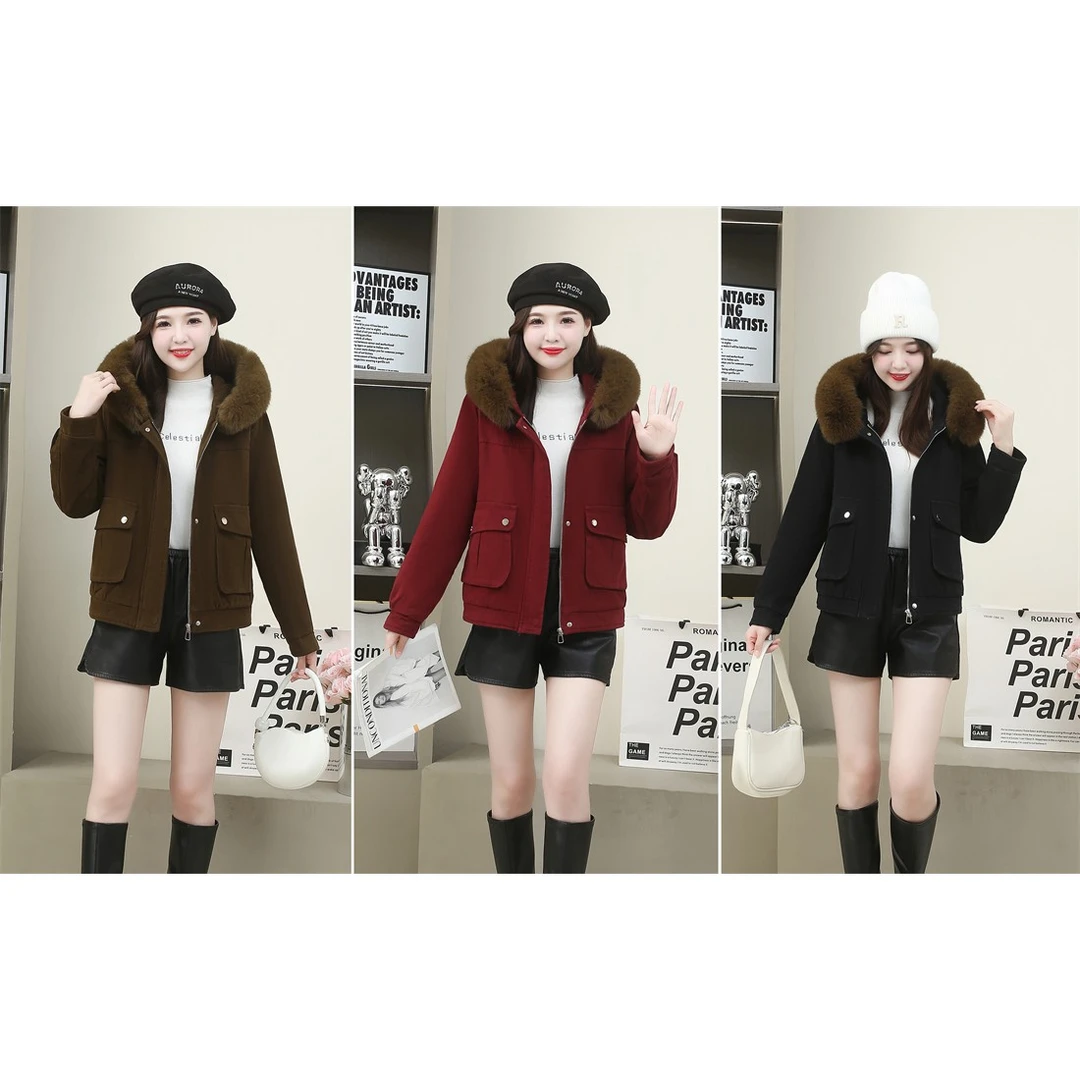 【婉星儿品牌】时尚秋冬厚外套加绒加厚显瘦百搭上衣女外套冬季韩版