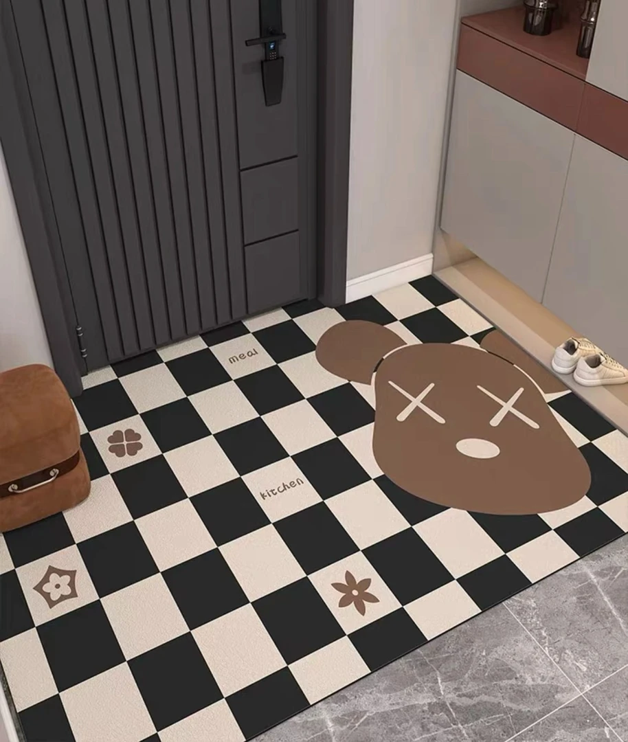 入户门地垫耐脏硅藻泥吸水防滑垫玄关地垫可裁剪浴室卫生间门脚垫