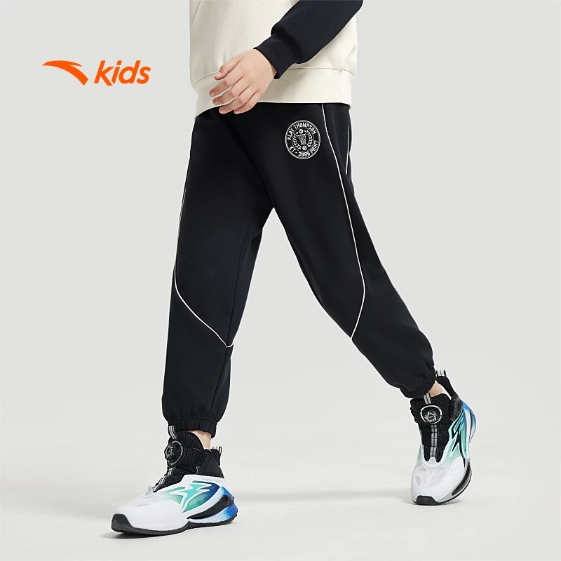 安踏儿童运动裤子学院风秋款男中大童运动裤休闲宽松卫裤