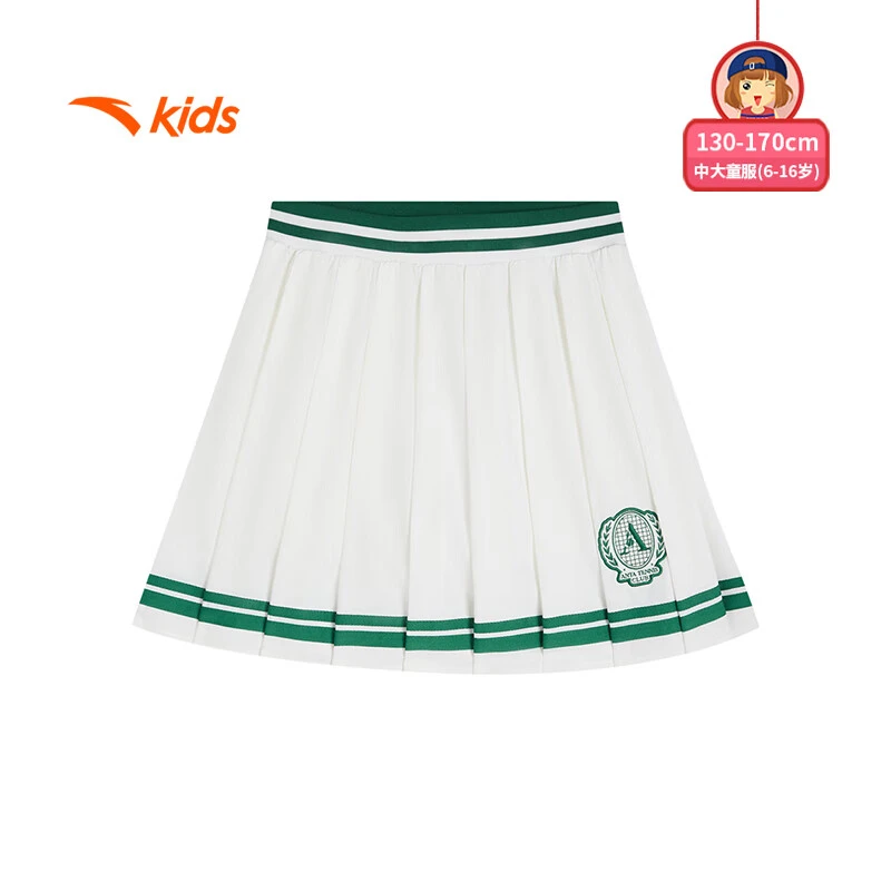 【网球女生】安踏儿童综训系列时尚舒适女大童梭织短裙T62437305