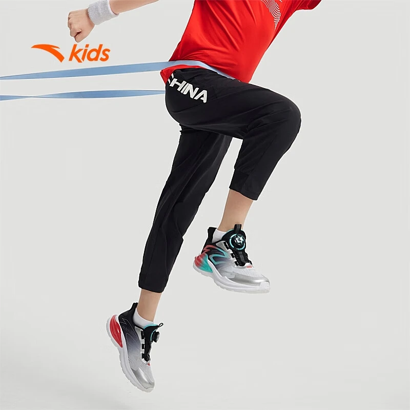 安踏儿童裤子男女大童疾飞速干少年体训新针织运动长裤T72437720
