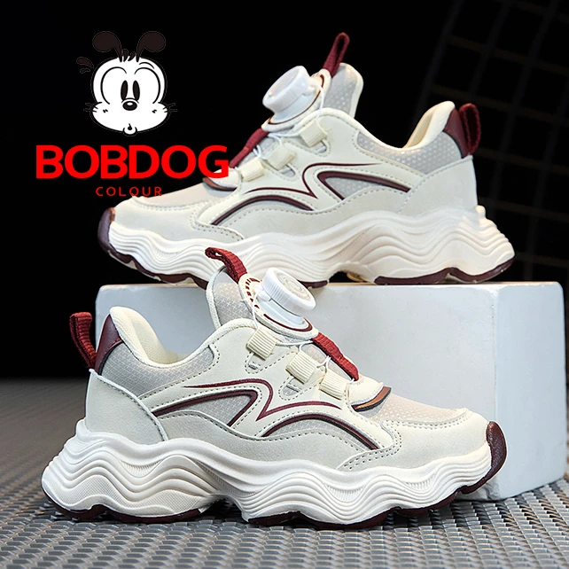 巴布豆卡乐运动鞋旋转纽扣跑步鞋男童女童跑步鞋