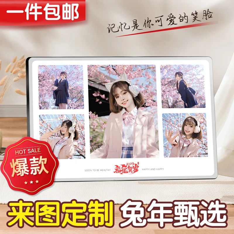 【新品五宫格】相框影楼宝宝摆台洗照片情侣闺蜜写真创意定制宫格