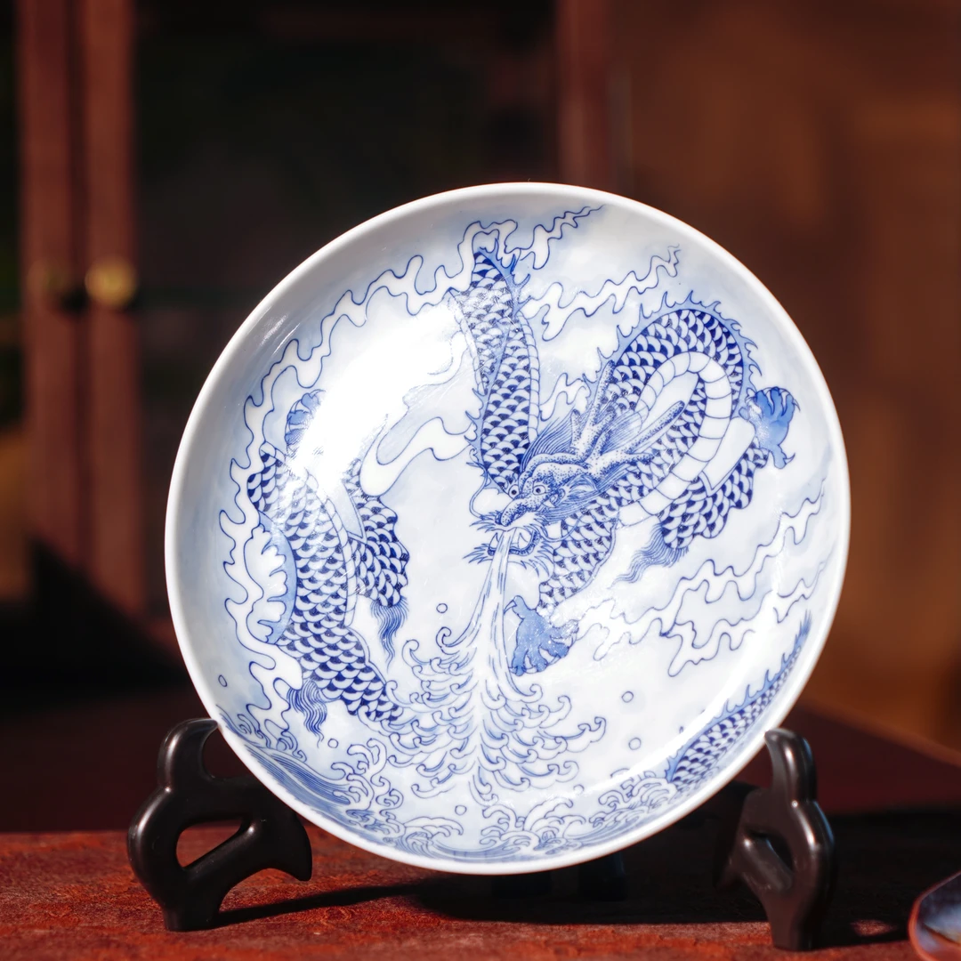 亦然堂  吐水龙壶承 手工手绘茶具饮茶品茗陶瓷中式 N2413070