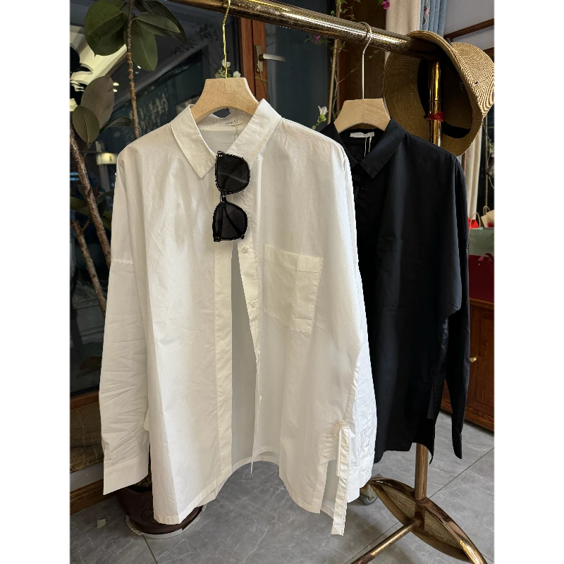 高品同款方领A摆衬衣