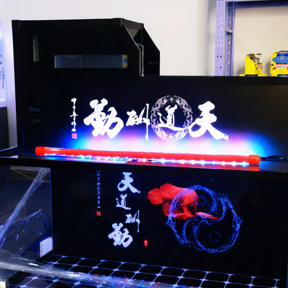 丁小宇【120*60*60网红沉淀上滤鱼缸】大型五面金晶超白上过滤鱼缸