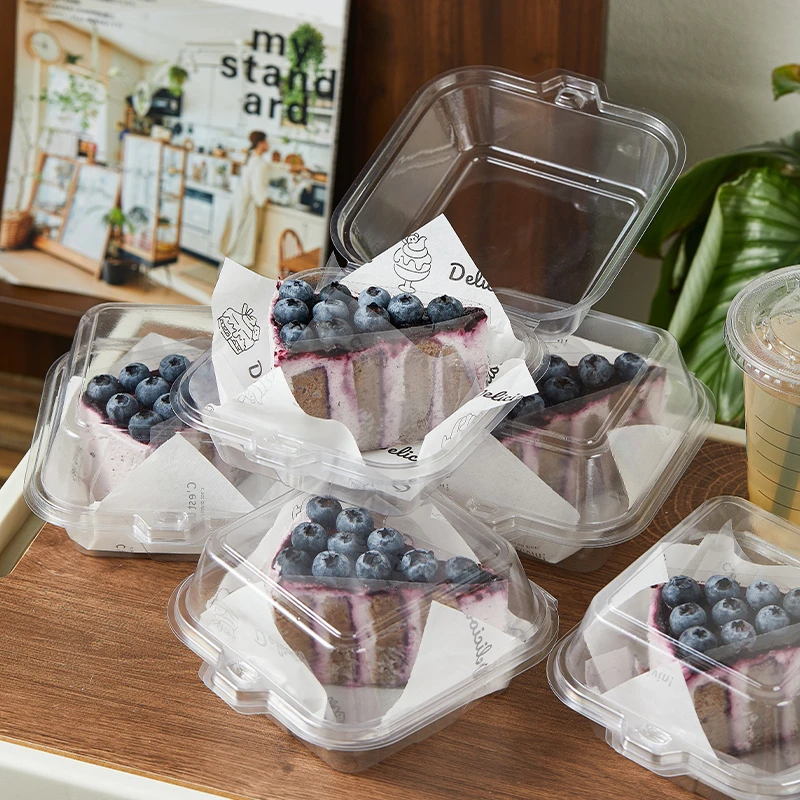 网红提拉米苏便当蛋糕盒子包装切块甜品烘焙西点透明分装打包盒