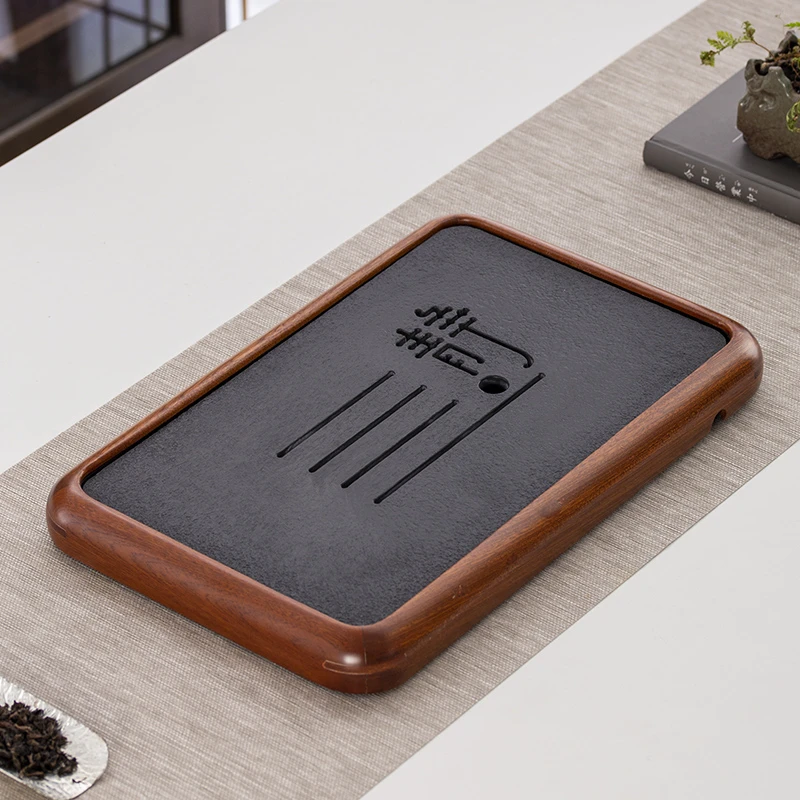 晟翔陶瓷花梨实木茶盘茶台便携式家用高端托盘新款