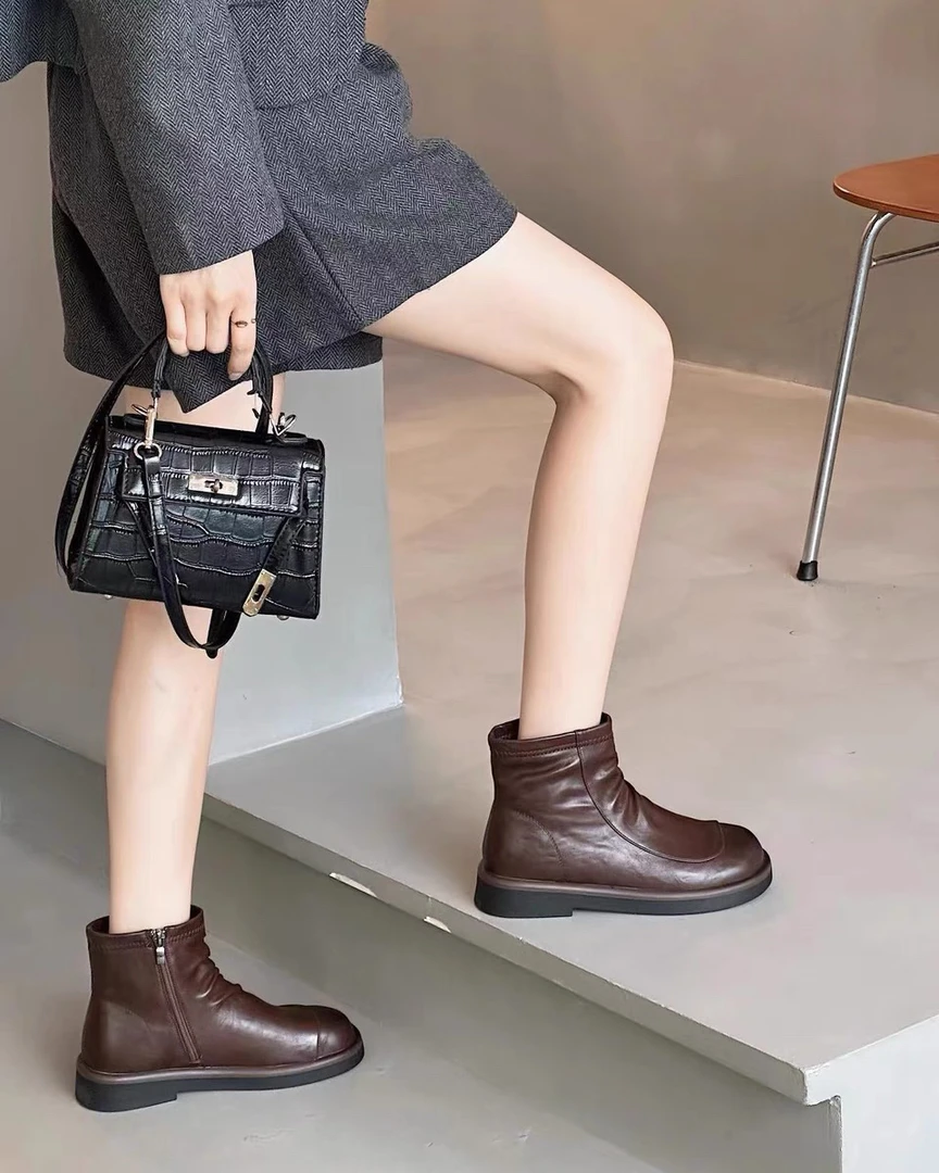 侧拉链马丁靴6653