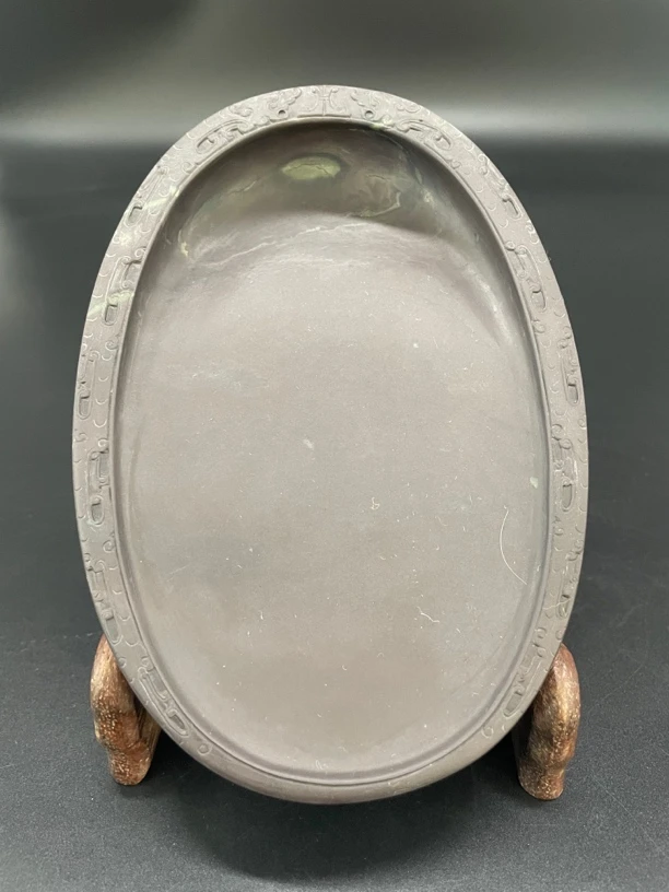 坑仔岩天然石眼龙蛋砚台15.5/10.6/2.6cm