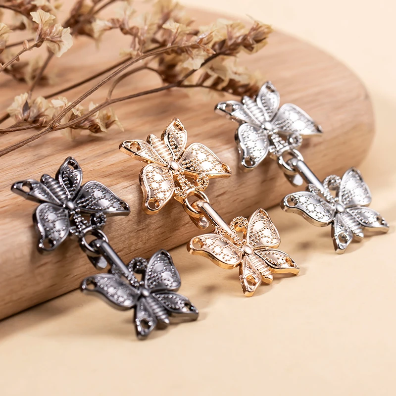 金属蝴蝶扣子国风纽扣中式汉服古风盘扣旗袍子母扣云肩对扣搭扣