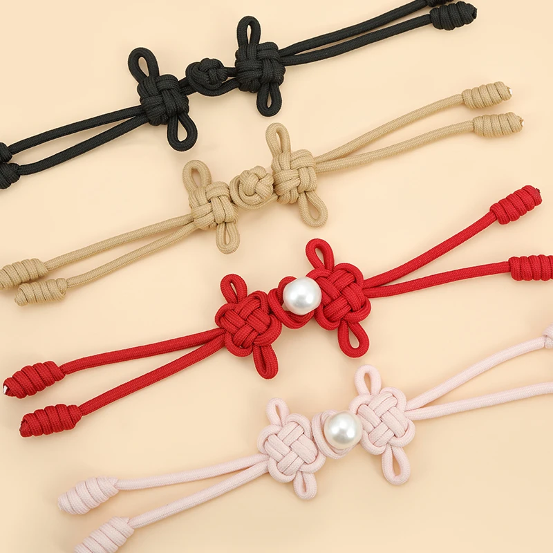 中式大盘扣国风纽扣大衣红色中国结辅料旗袍珍珠搭扣对扣毛呢扣子