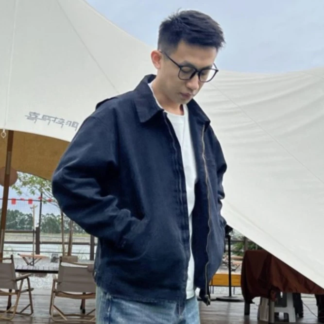 GETY复刻底特律工装夹克双层重磅全棉高密帆布水洗做旧外套男宽松