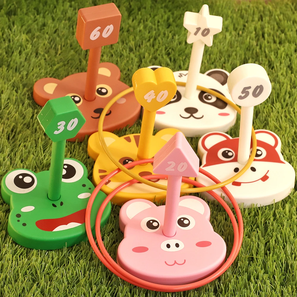 幼儿园套圈玩具儿童亲子户外游戏益智投掷套圈环手眼协调感统训练