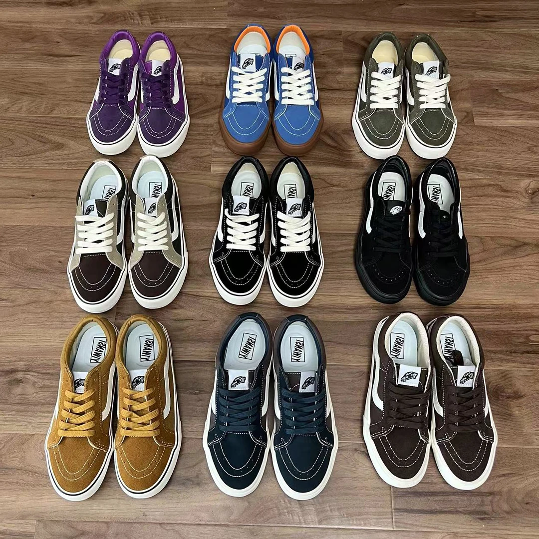 【低帮款】【自主品牌平替】高品质黑白色紫色军绿色板鞋休闲鞋帆布鞋