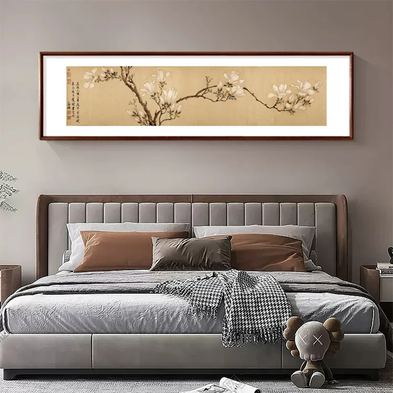 《花鸟》卧室床头客厅书房茶室 新中式挂画  实木画框