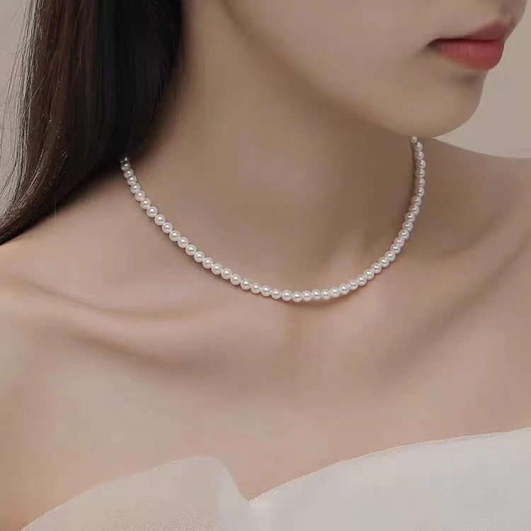 近正圆极光4-5mm项链百搭叠带极光有气质