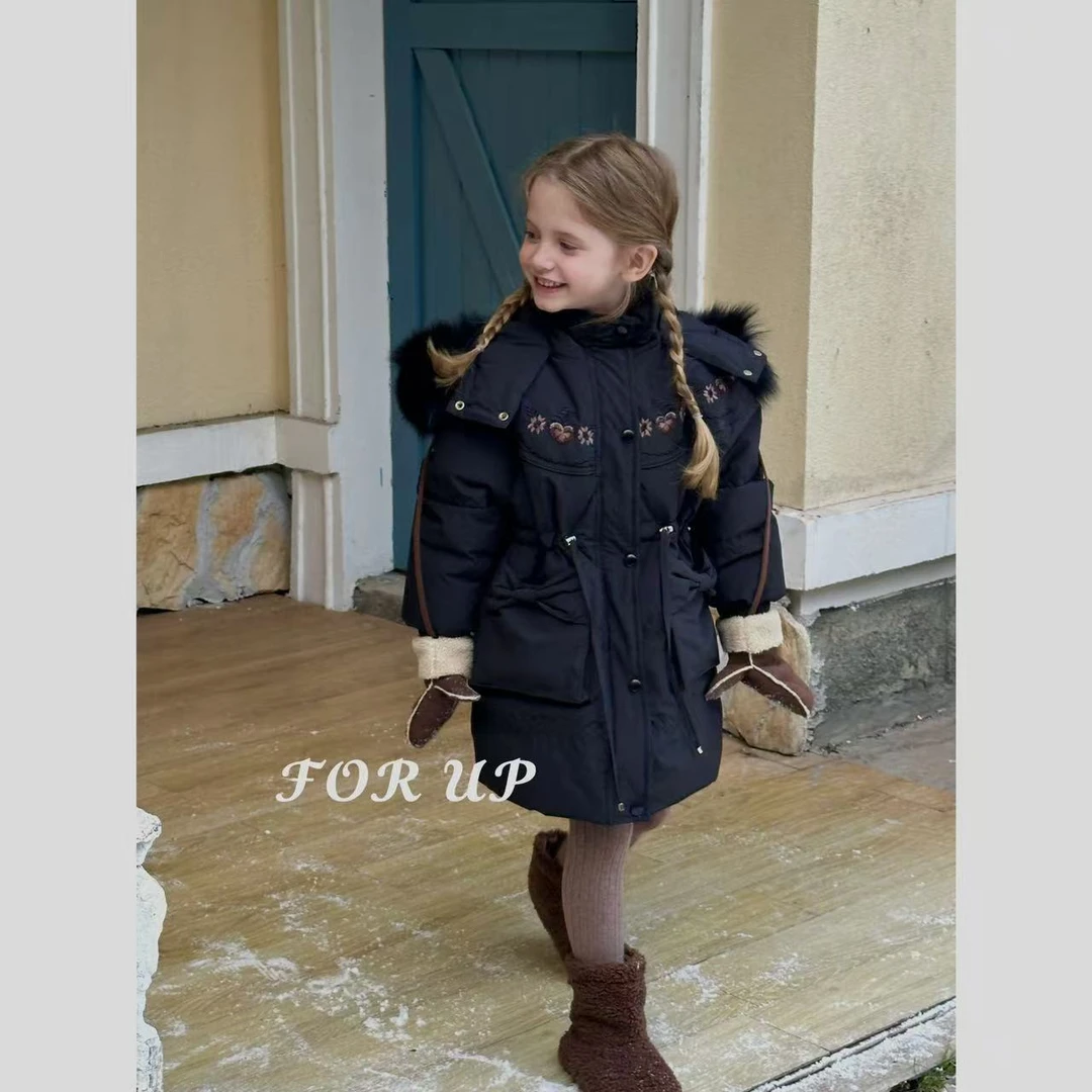 [FOR UP]冬季新款苏恩花藤波浪纹羽绒服244-FU-69006星耀黑