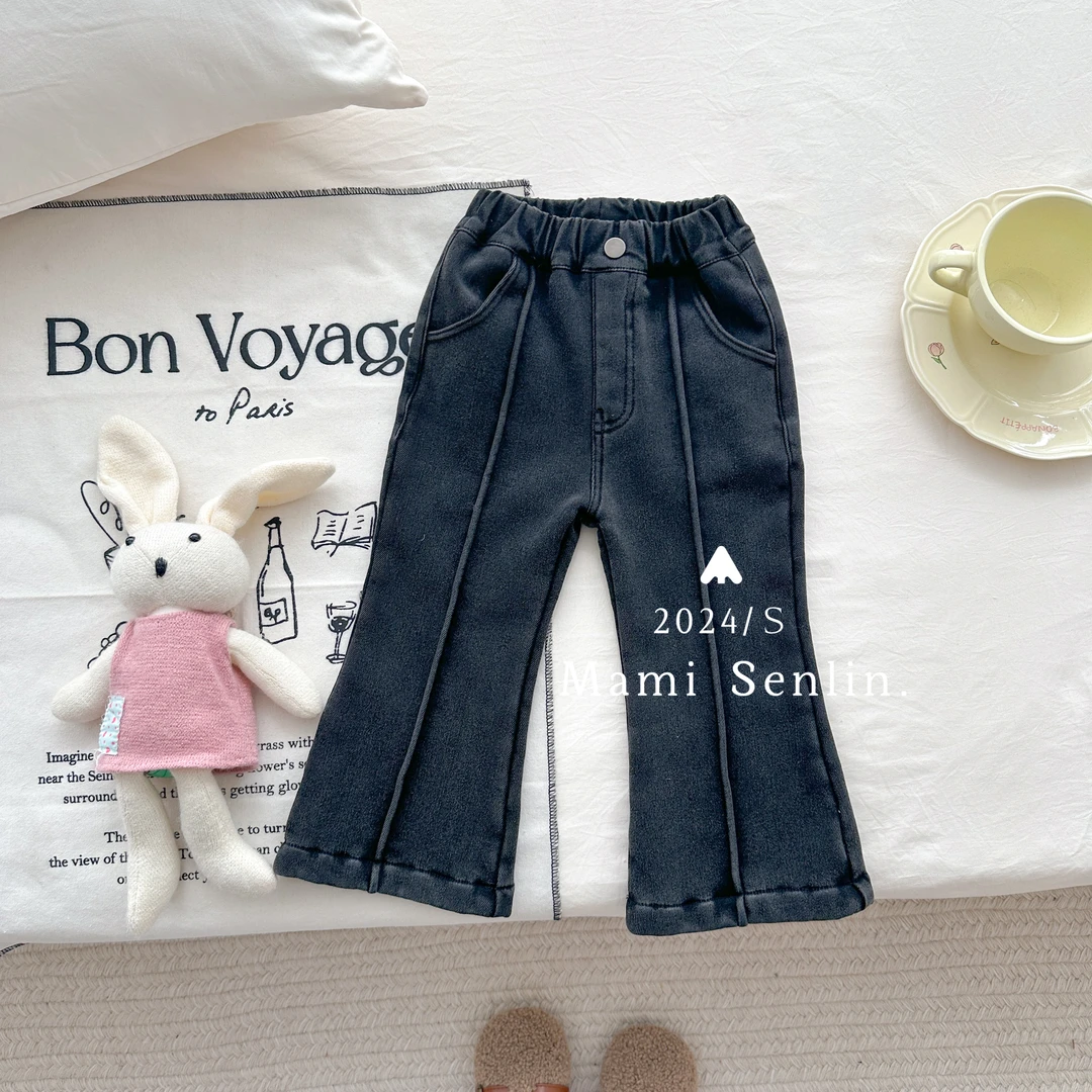 【现货】2024年冬季新款童装休闲韩版微喇牛仔裤 244-MMSL-244139