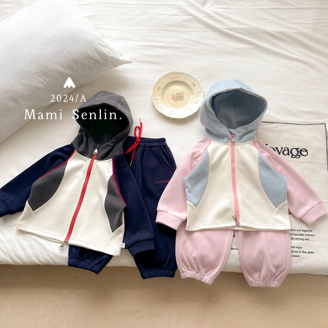 【现货】童装2024冬季新款韩版蚕丝羊毛卫衣套装244-MMSL-243174