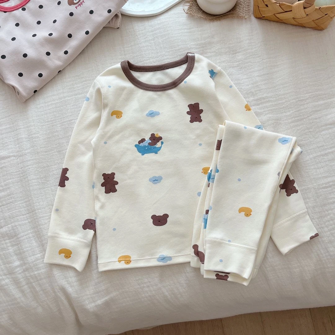 【现货】244-MTZI-2402021泡澡小熊   童装2024年冬季新家居服套装