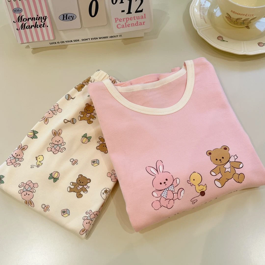 【现货】244-MTZI-2301013玩具小熊小兔ab 童装2024年冬家居服套装
