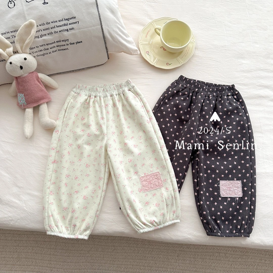 【现货】2024年冬季新款加绒加厚休闲碎花奶奶裤 244-MMSL-244119