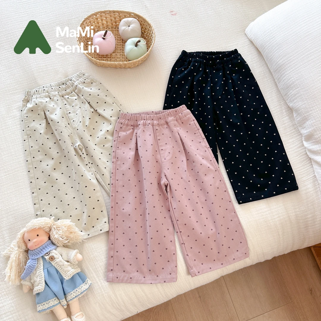 【现货】243-MMSL-243083  童装2024年秋季新款韩版波点爱心休闲裤