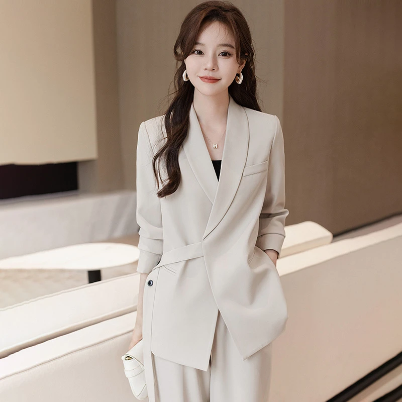 高级感西装外套女春秋高端气质女神范正装职业西服阔腿裤两件套装