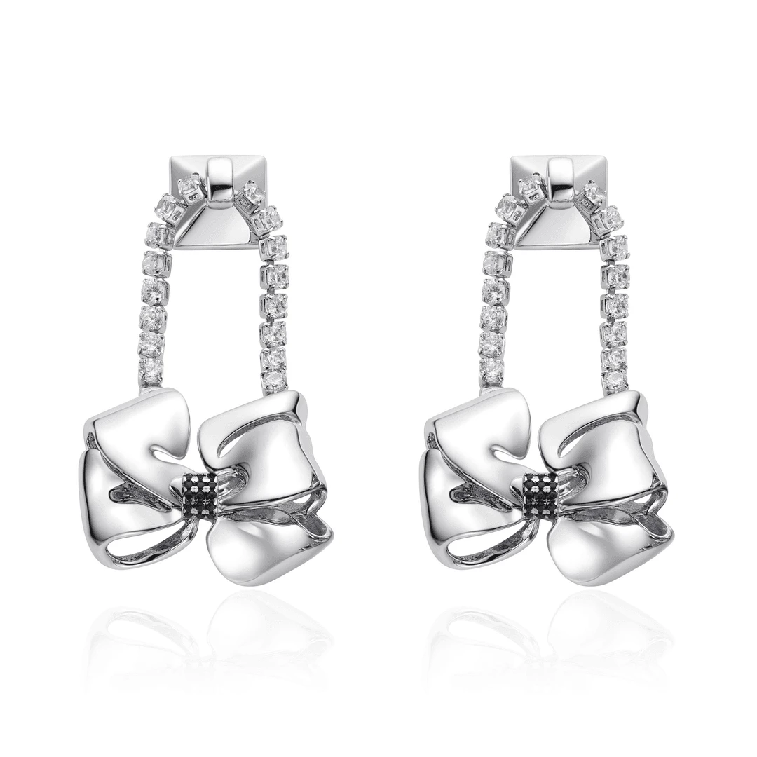 铜合金耳饰 【HevinStudio】原创白金蝴蝶秋冬重工素款耳坠E045