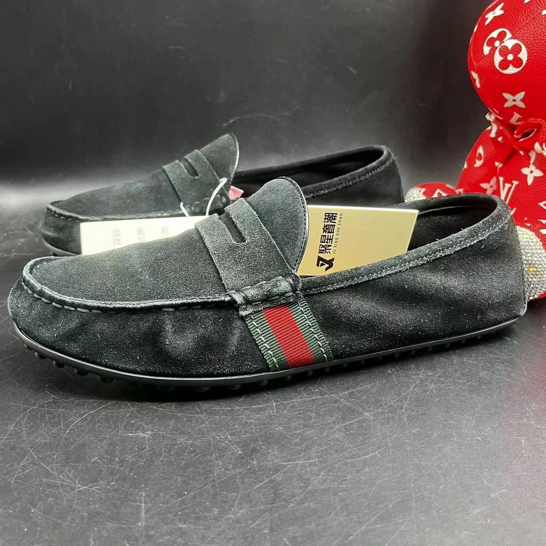 【聚星甄选】GUCCI/古驰男士侧边织带时尚百搭豆豆鞋 41码 ddm663