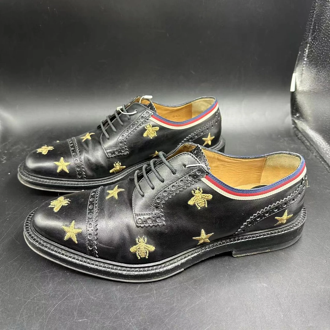 【聚星甄选】GUCCI/古驰   舒适休闲简约黑色蜜蜂乐福鞋40欧码