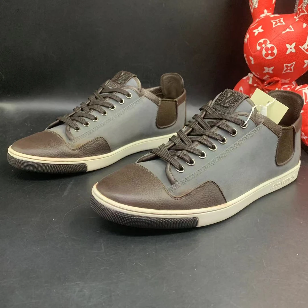 【聚星福利】LouisVuitton/路易威登男灰褐色贝壳头拼接板鞋41欧码