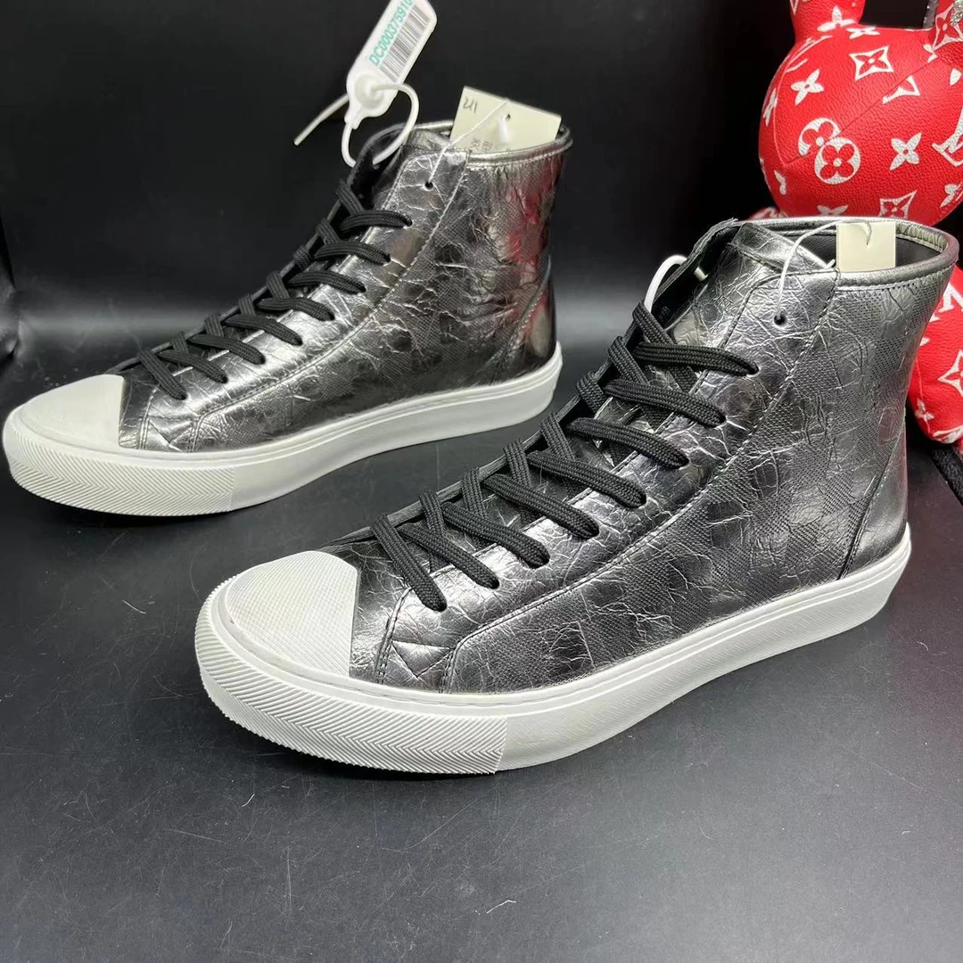 【聚星折扣】路易威登/Louisvuitton 男士时尚棋盘格高帮板鞋40.5码