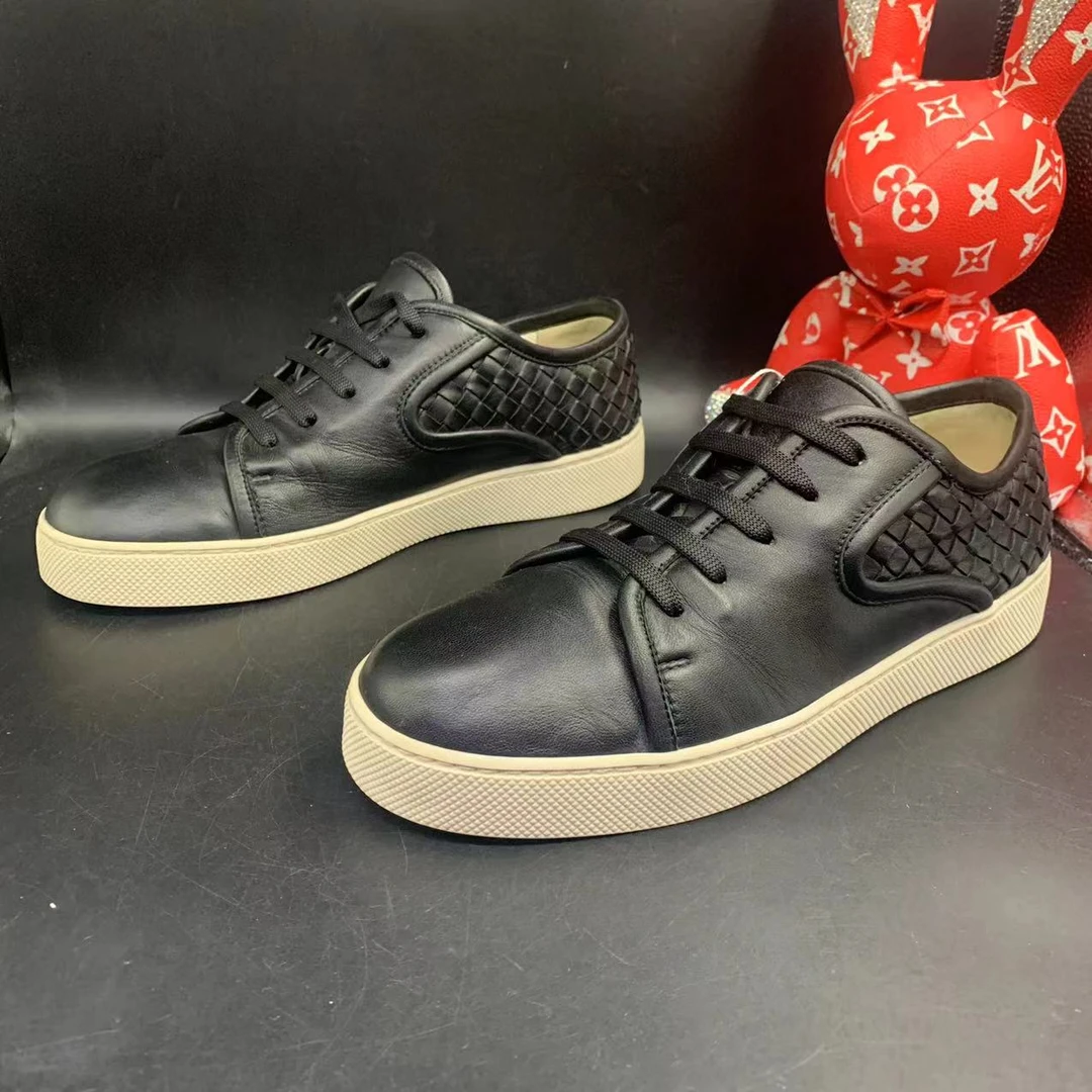 【聚星福利】BottegaVeneta/葆蝶家男士休闲黑色板鞋41欧码ddm922