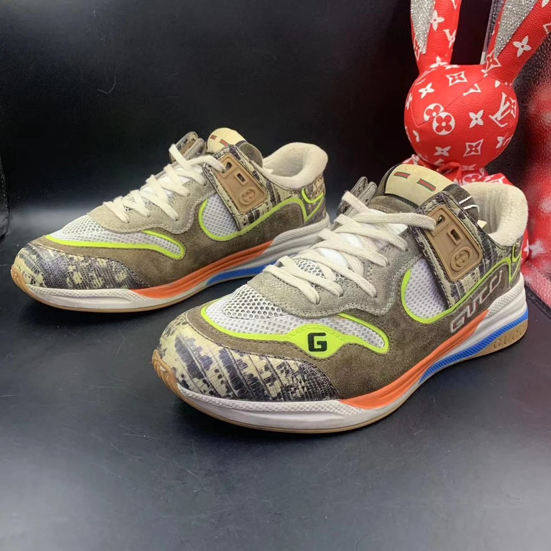 【聚星福利】古驰/GUCCI/95新男士休闲舒适岩石灰复古运动鞋43.5欧