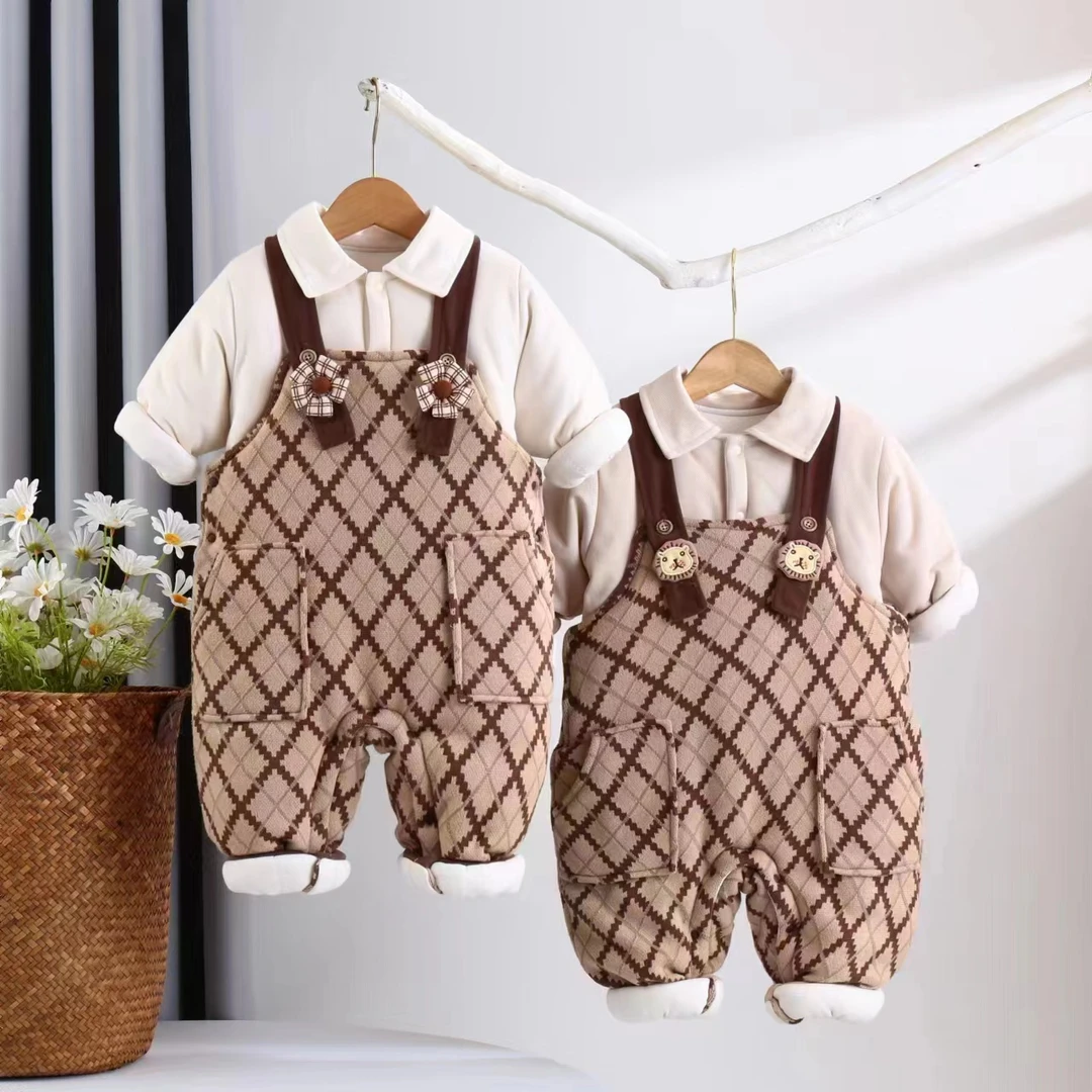 婴儿500克棉花衣抗寒保暖外出服加厚冬季棉花衣新生儿加厚连体衣