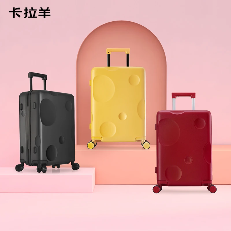 【CCTV溯源】卡拉羊芝士箱纯PC行李箱运动拉杆箱薄荷曼波 Y8109