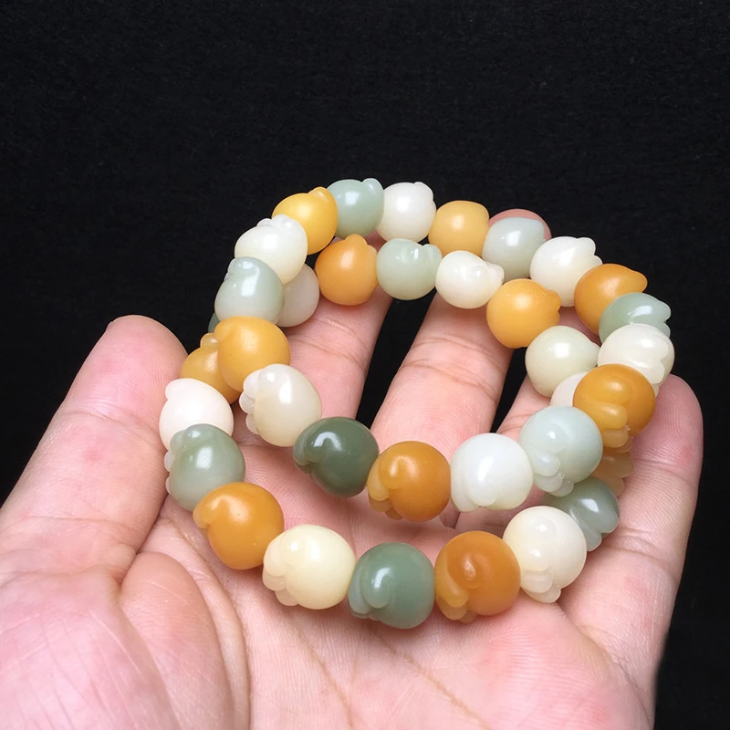 杉杉秀一榀天然菩提根手串多宝彩虹糖阴皮风化料猫爪手串绕指柔